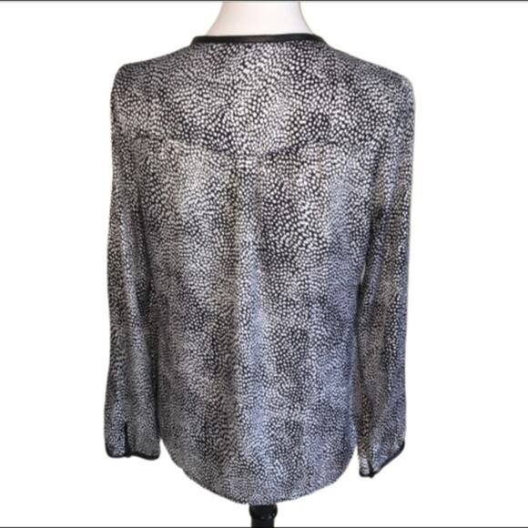 Milano Animal Print Top With Faux Leather Trim S - Picture 2 of 6